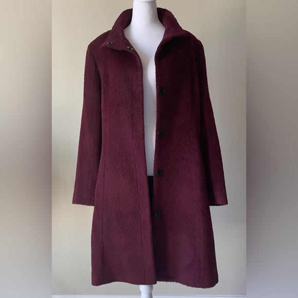Sofia Cashmere Stand Collar Shaped Alpaca & Wool Blend Coat NWOT Size 14 - Picture 8 of 14